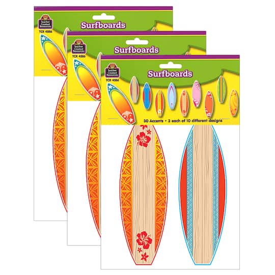 Teacher Created Resources® Surfboards Accents, 3 Packs of 30